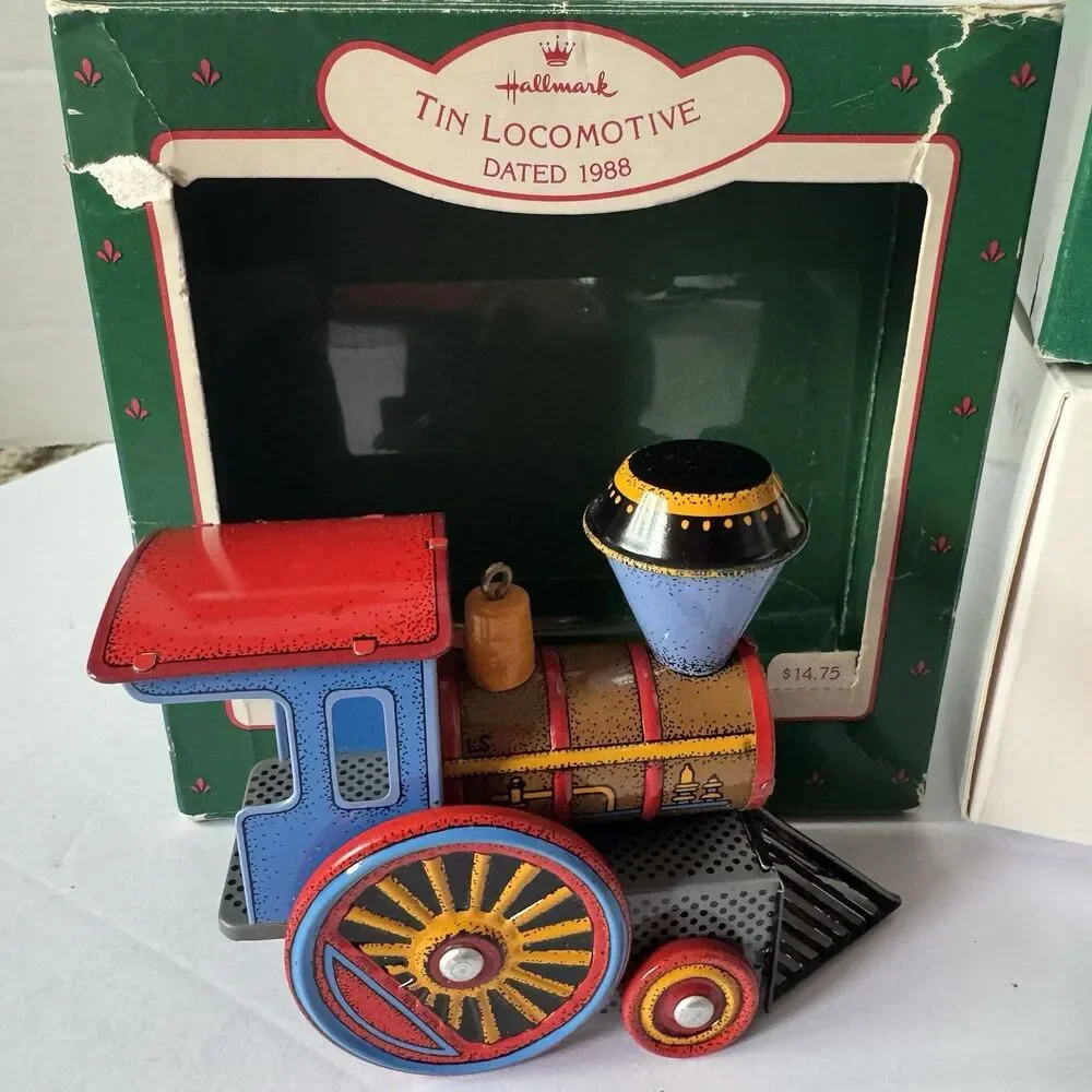 Vintage Hallmark Train Ornament Lot Santa Locomotive Caboose Lionel Cars